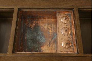 中古　美品　最高級品　特大!　鉄刀木(タガヤサン)　無垢材を贅沢に使用した関西長火鉢のローテーブル(長火鉢、囲炉裏、座卓、リビングテーブル)(R-056289)