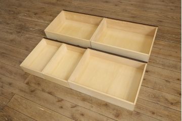 中古　美品　北海道民芸家具　直線的なフォルムとシックな色合いが美しいサイドチェスト(引き出し、チェスト)(R-056290)