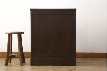 中古　美品　北海道民芸家具　直線的なフォルムとシックな色合いが美しいサイドチェスト(引き出し、チェスト)(R-056290)