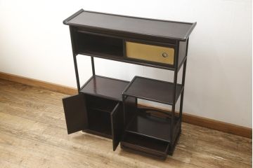 和製ビンテージ　総シタン(紫檀)　上質な和の空間づくりに取り入れたい飾り棚(茶棚、戸棚、ヴィンテージ)(R-056291)