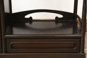 和製ビンテージ　総シタン(紫檀)　上質な和の空間づくりに取り入れたい飾り棚(茶棚、戸棚、ヴィンテージ)(R-056291)