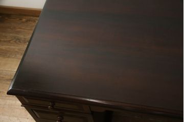 ビンテージ　松本民芸家具　特注品!組み立て式のクラシカルな両袖机(デスク、ニーホールデスク、ヴィンテージ、在宅用、在宅ワーク)(R-056302)
