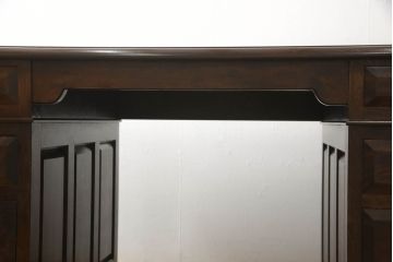 ビンテージ　松本民芸家具　特注品!組み立て式のクラシカルな両袖机(デスク、ニーホールデスク、ヴィンテージ、在宅用、在宅ワーク)(R-056302)