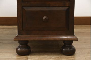 ビンテージ　松本民芸家具　特注品!組み立て式のクラシカルな両袖机(デスク、ニーホールデスク、ヴィンテージ、在宅用、在宅ワーク)(R-056302)