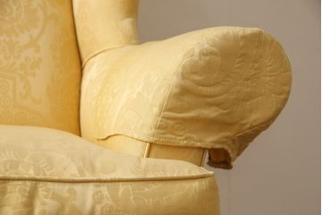 中古　美品　DREXEL HERITAGE(ドレクセルヘリテイジ)　希少モデル!彫刻入り1人掛けソファ(一人掛けソファ、アームソファ)(R-056331)