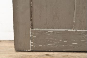 希少!総欅材　レトロなダイヤガラス入りの窓付きアンティークドア1枚(扉、建具)(R-056343)