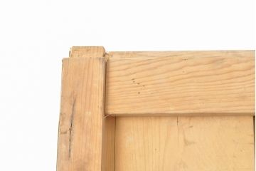 格子模様の鉄板入り!堅牢な雰囲気漂うアンティーク蔵戸1枚(鉄扉、玄関扉、引き戸、建具)(R-056351)
