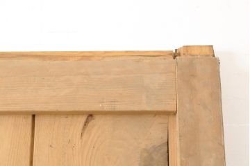 格子模様の鉄板入り!堅牢な雰囲気漂うアンティーク蔵戸1枚(鉄扉、玄関扉、引き戸、建具)(R-056351)