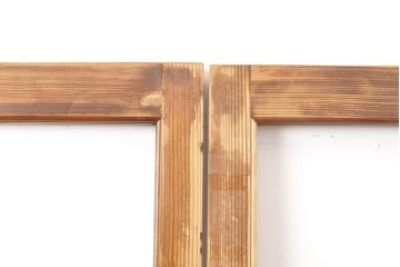 アンティーク建具　木の温かみが感じられる昭和レトロなガラス戸2枚セット(引き戸)(R-056353)