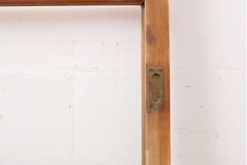 アンティーク建具　木の温かみが感じられる昭和レトロなガラス戸2枚セット(引き戸)(R-056353)
