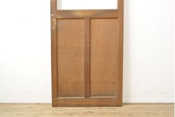 アンティーク建具　昭和中期　ガラス窓入りのシンプル・レトロなドア1枚(扉)(R-056355)