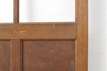 アンティーク建具　ガラス窓付き　ノスタルジックな雰囲気漂うレトロな木製ドア1枚(扉)(R-056356)