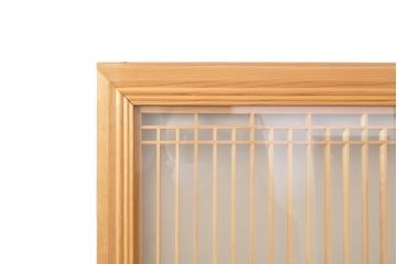 アンティーク建具　縦横どちらでも使える!組子入りガラス欄間1枚(引き戸、明り取り、窓)(R-056357)