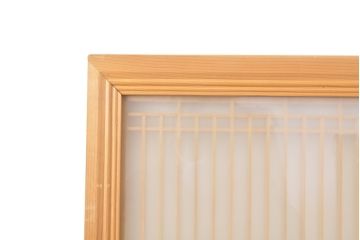 アンティーク建具　縦横どちらでも使える!組子入りガラス欄間1枚(引き戸、明り取り、窓)(R-056357)