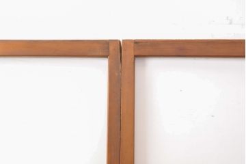 アンティーク建具　レトロな格子模様がおしゃれなガラス戸2枚セット(引き戸)(R-056359)