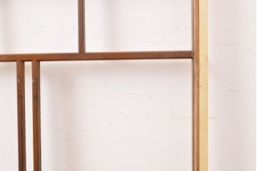 アンティーク建具　レトロな格子模様がおしゃれなガラス戸2枚セット(引き戸)(R-056359)