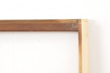 アンティーク建具　レトロな格子模様がおしゃれなガラス戸2枚セット(引き戸)(R-056359)