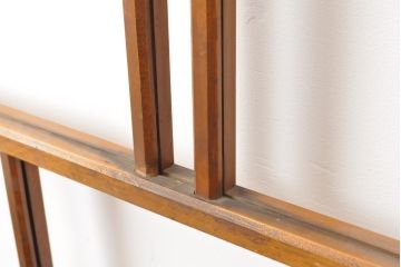 アンティーク建具　レトロな格子模様がおしゃれなガラス戸2枚セット(引き戸)(R-056360)