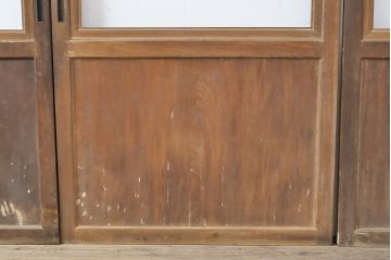 アンティーク建具　総欅材　上質な造りのガラス帯戸4枚セット(板戸、引き戸)(R-056361)