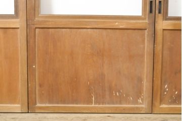 アンティーク建具　総欅材　上質な造りのガラス帯戸4枚セット(板戸、引き戸)(R-056361)