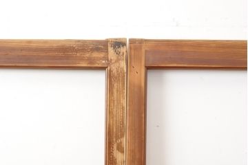 アンティーク建具　レトロな部屋づくりにぴったり!古い木製のガラス戸2枚セット(引き戸)(R-056362)