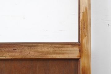 アンティーク建具　レトロな部屋づくりにぴったり!古い木製のガラス戸2枚セット(引き戸)(R-056362)