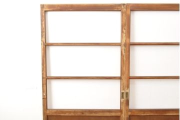 アンティーク建具　レトロな部屋づくりにぴったり!古い木製のガラス戸2枚セット(引き戸)(R-056362)