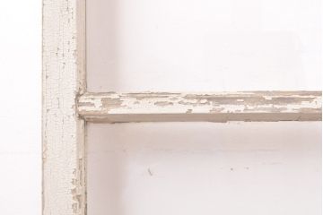 アンティーク建具　シャビーなペイントが印象的な古いガラス窓2枚セット(ガラス戸、引き戸)(R-056364)