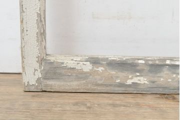 アンティーク建具　シャビーなペイントが印象的な古いガラス窓2枚セット(ガラス戸、引き戸)(R-056364)