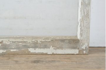 アンティーク建具　シャビーなペイントが印象的な古いガラス窓2枚セット(ガラス戸、引き戸)(R-056364)