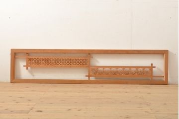 アンティーク建具　凛とした組子細工が印象的!組子入り欄間1枚(明り取り、明かり取り)(R-056378)