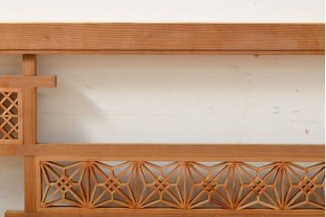 アンティーク建具　凛とした組子細工が印象的!組子入り欄間1枚(明り取り、明かり取り)(R-056378)