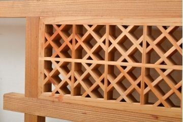 アンティーク建具　凛とした組子細工が印象的!組子入り欄間1枚(明り取り、明かり取り)(R-056378)