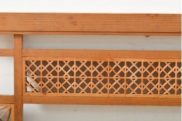 アンティーク建具　凛とした組子細工が印象的!組子入り欄間1枚(明り取り、明かり取り)(R-056378)