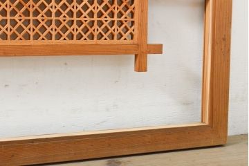 アンティーク建具　凛とした組子細工が印象的!組子入り欄間1枚(明り取り、明かり取り)(R-056378)