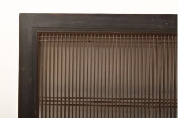 アンティーク建具　繊細な格子が目を引く上品な筬欄間1枚(オサランマ、明り取り)(R-056379)