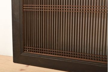 アンティーク建具　繊細な格子が目を引く上品な筬欄間1枚(オサランマ、明り取り)(R-056379)