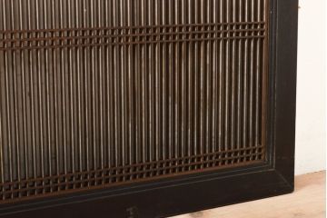 アンティーク建具　繊細な格子が目を引く上品な筬欄間1枚(オサランマ、明り取り)(R-056379)