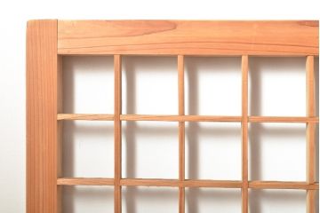 アンティーク建具　細身サイズ　シンプルな格子模様の欄間4枚セット(明り取り、明かり取り)(R-056380)