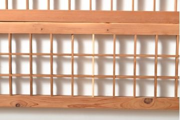 アンティーク建具　細身サイズ　シンプルな格子模様の欄間4枚セット(明り取り、明かり取り)(R-056380)