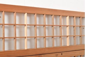 アンティーク建具　細身サイズ　シンプルな格子模様の欄間4枚セット(明り取り、明かり取り)(R-056380)