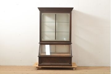 和製アンティーク　おしゃれな大正ロマンデザイン!タバコ屋のガラスケース(ガラスケース、陳列棚、ディスプレイラック)(R-056383)
