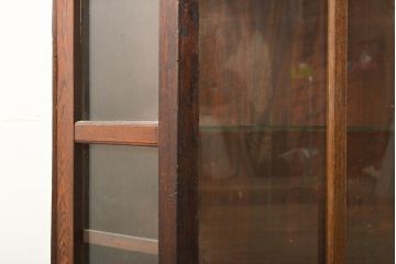 和製アンティーク　大正ロマン　小ぶりでレトロな雰囲気の台形ガラスケース(ショーケース、陳列棚、収納棚、飾り棚)(R-056386)