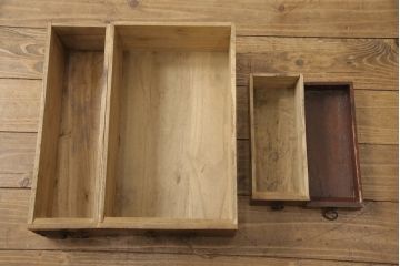 和製アンティーク　美品　三方ケヤキ材　小振りながら重厚感ある佇まいが魅力的な船箪笥(帳箱、時代箪笥、和たんす、小物収納、小箪笥)(R-056392)