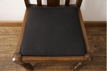 イギリスアンティーク　オーク材製　上品なろくろ脚がおしゃれなダイニングチェア(椅子、イス)(R-056401)