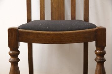 イギリスアンティーク　オーク材製　上品なろくろ脚がおしゃれなダイニングチェア(椅子、イス)(R-056401)