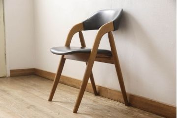 和製ビンテージ　辻木工　チーク材　モダンなデザインのチェア(椅子、イス、ダイニングチェア、ヴィンテージ)(R-056403)