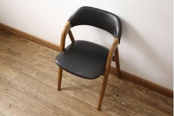 和製ビンテージ　辻木工　チーク材　モダンなデザインのチェア(椅子、イス、ダイニングチェア、ヴィンテージ)(R-056403)