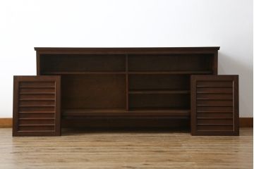 中古　美品　松本民芸家具　A型　4枚引き戸の和モダンなサイドボード(リビングボード)(R-056407)