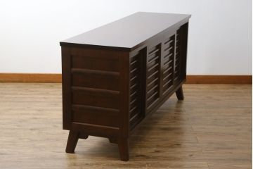 中古　美品　松本民芸家具　A型　4枚引き戸の和モダンなサイドボード(リビングボード)(R-056407)